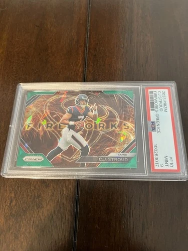 2023 Panini Prizm - Fireworks C.J. Stroud #F-10 Green Ice Prizm (RC)