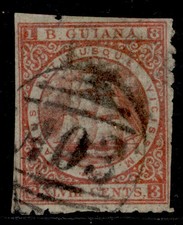 BRITISH GUIANA QV SG96a, 8c carmine, USED. Cat £55.