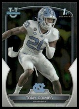 2022 Bowman University Chrome #75 Tony Grimes Rookie North Carolina Tar Heels