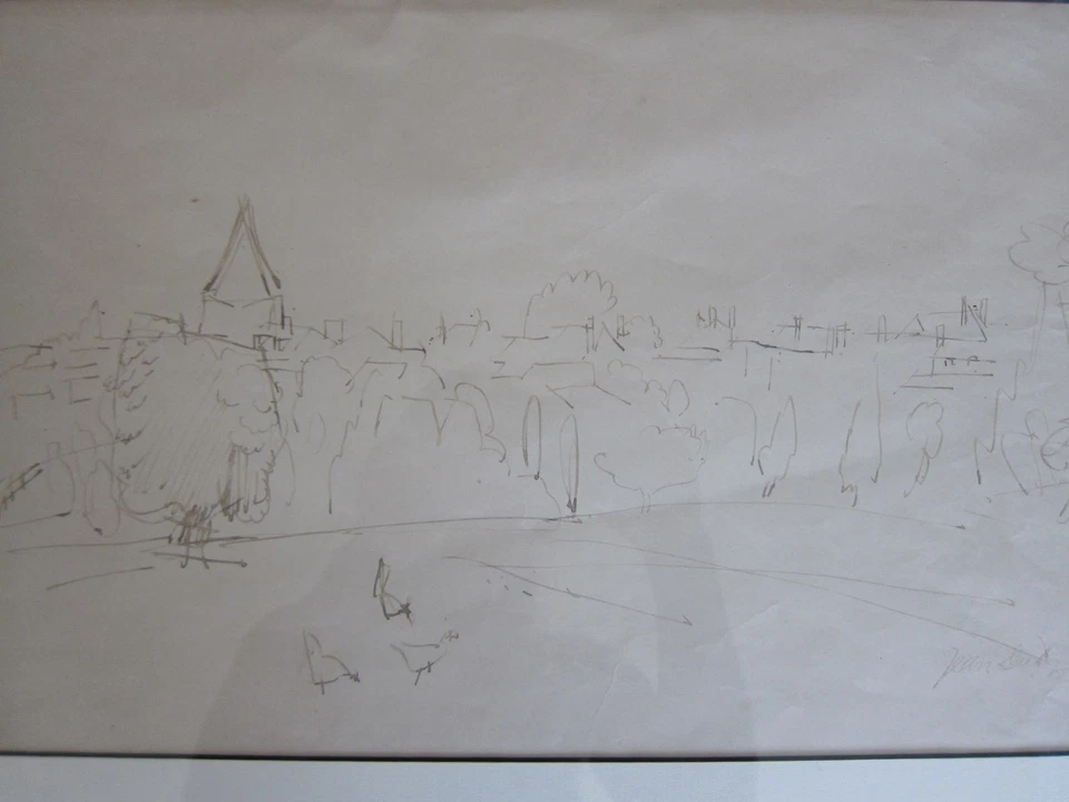 Landscape Drawing – Jean Dufy (1888–1964) – Original Ink Drawing  — 第 2/4 张图片