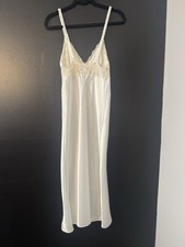 Gorgeous Vintage Oscar De La Renta Slip Dress Ivory Satin LaceXS Sexy Gown Bride