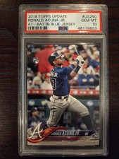 Ronald Acuna Jr 2018 Topps Update #US250 Base Rookie Card RC PSA 10 Gem Mint. rookie card picture