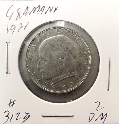Germany 1971-D 2 Marks, Max Planck 1858-1947, INV: 3123, Combined shipping