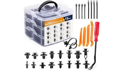 635PCS Clips Retenedores para Carro Remaches Plásticos Kit de Sujetadores