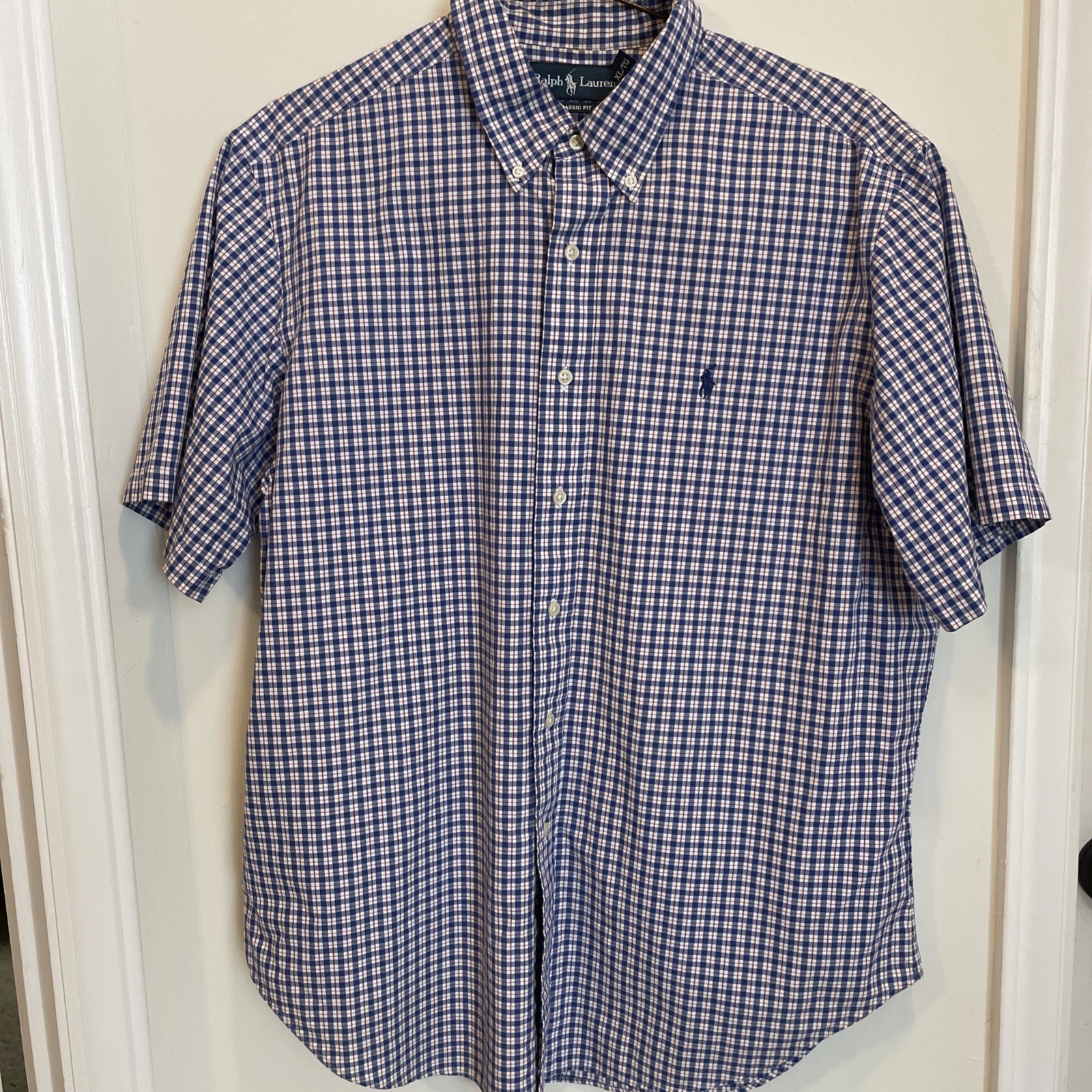 PONY Polo By Ralph Lauren camicia uomo TG XL blu cotone a quadri