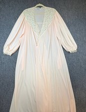 Vintage Miss Elaine Pink Lace Robe 50 Inch Made in USA No Belt