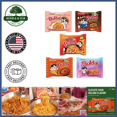 5 Pack Korean Fried Ramen with Varieties - Halal Certified Instant Noodles