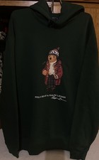 NWOT POLO RALPH LAUREN Men  s B T Green  HOLIDAY BEAR  Sweatshirt Hoodie Sz 2T