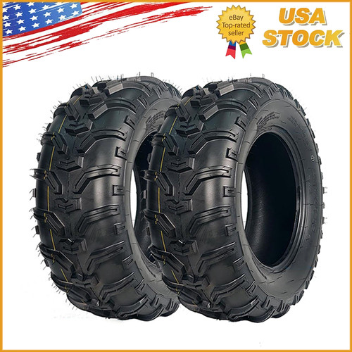 Set of 2 ATV Tires AT24X8-12 24x8x12 6 Ply UTV Off-Road Mud All Terrain Tires