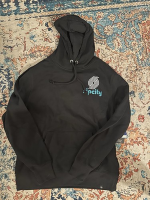 #ad New Men’s Large Portland Trailblazer NBA Basketball Hoodie Sweatshirt Black $39.99