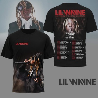 New Lil Wayne 20+ Years of Carter Classics Tour Black S to 5XL 3D Shirt TU1019