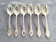 Boulenger Thistles 6 Large Silver-Plated Spoons Perfect Condition