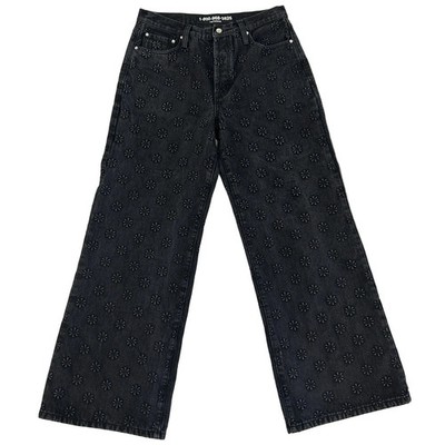 LostShdws Embossed Denim Pants Black Size Medium