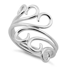 925 Sterling Silver Triple Twin Swirl Ring