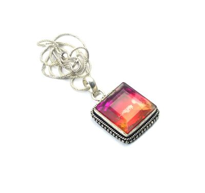19.5 inch Multi Tourmaline Garnet 925 Solid Sterling Silver Necklaces Silver Jewelry 19.5 inch Multi Tourmaline Garnet 925 Solid Sterling Silver Necklaces Silver Jewelry