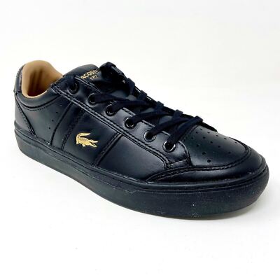 Lacoste Courtline 120 1 US CMA Leather Synthetic Black Mens Size 7 