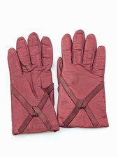 Carson Pirie Scott Vintage Red Leather Gloves Made In Italy Size 6 1/2 Small XS