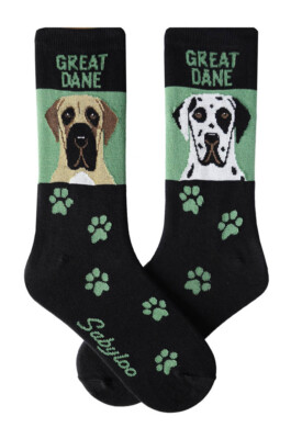 Great Dane Socks Crew Unisex Green