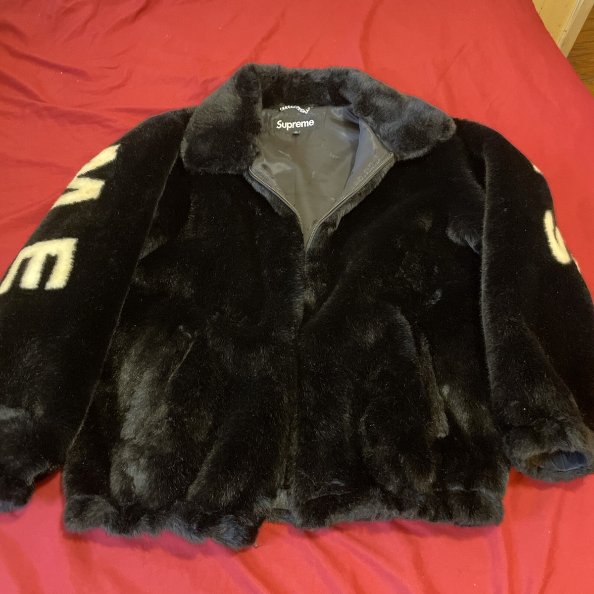 Supreme Faux Fur Bomber Jacket XL black Lightly Used | eBay Supreme Faux Fur Bomber Jacket XL black Lightly Used | eBay