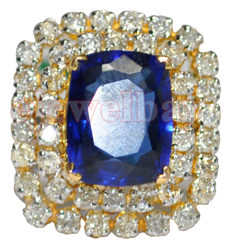 Bague Diamants 0.40 Ct Or Jaune 18K - Forme Florale, Taille Ronde - Pour Anniversaire