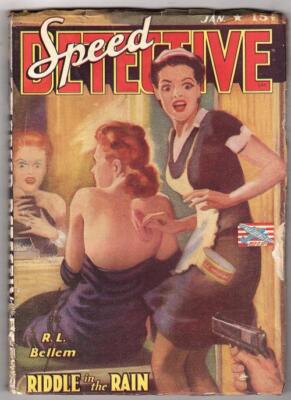 Speed Detective Jan 1943 First Issue! Allen Anderson Cvr, R. L. Bellem - Pulp