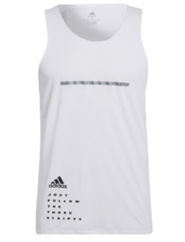 Adidas Tank Top Mens Sleeveless White T-Shirt Gym Tank Top Running Vest - Picture 1 of 5
