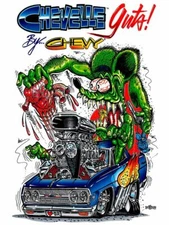 Rat Fink Chevelle, Big Daddy Ed Roth Metal Sign