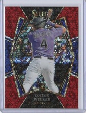 2022 Panini Select Colton Welker Premier Level Red Disco Prizm Rookie RC #117