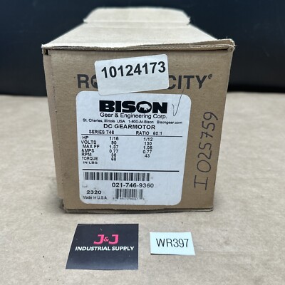 FACTORY NEW IN BOX- Bison DC Gearmotor Series 746 60:1 021-746-9360 || WARRANTY 