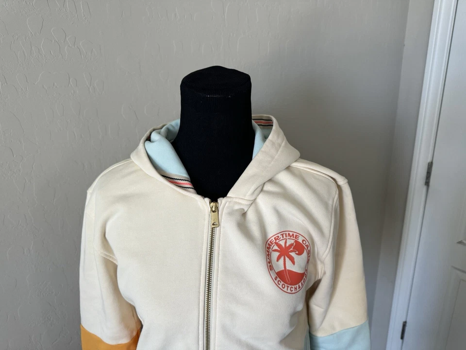 Scotch & Soda Women's Summertime Oasis Hoodie Colorblock Full Zipped Size 16 XL - Image 2 of 4