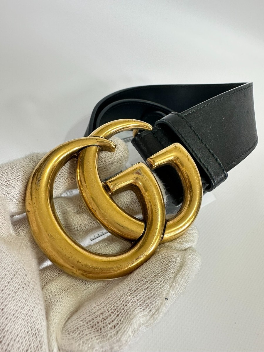 Authentic Gucci Belt Marmont Black Leather Golden Buckle  display picture 1