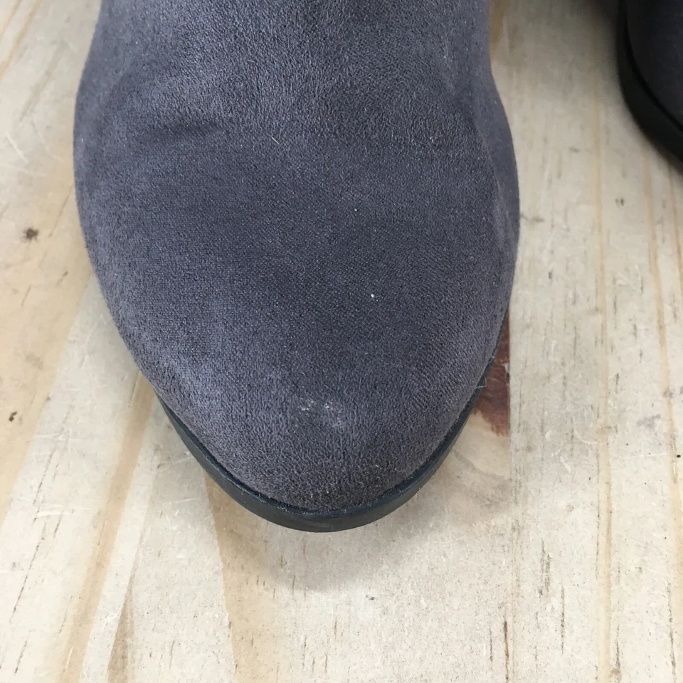 American Eagle Botas Mujer 6.5 Botín Gris Informal Cómodo Punta Redonda Bloque Foto 4 de 4