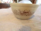 Vintage Pyrex Forest Fancies Mushroom Beige Brown Mixing Bowl Number 441 NICE