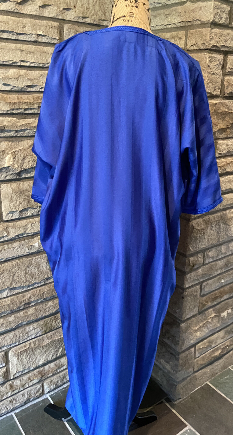 Quality Handmade Solid Royal Blue Embroidered  V-… - image 4