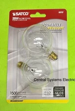 Satco 2-Pack 25 Clear G16.5 Night Light Bulb E12 Base