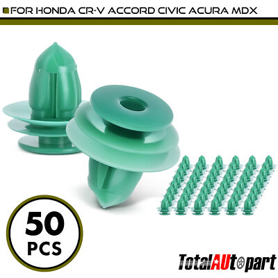 50Pcs Door Panel Interior Trim Retainer Clips Triple Head for Honda 9.5mm Nylon