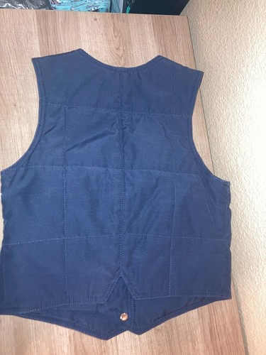 Vintage 80s The North Face Vest Jacket Kids Size 10 Navy Blue Quilted USA Snaps - Picture 3 of 3