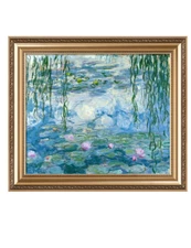 Water Lilies 1916-1919 Claude Monet Framed Giclee Canvas Wall Art Print 30"x26"