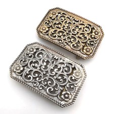 Solid Brass Classical Retro hollowed Design Belt Buckle for Leather Craft DIY