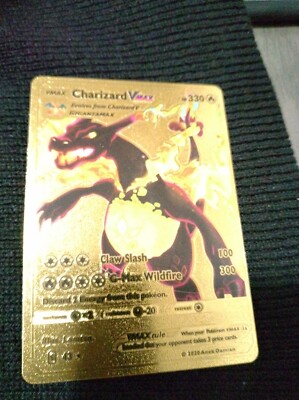 Charizard VMAX Pokemon Card Gold Foil #43 HP 330 Fan Art Mint 2020