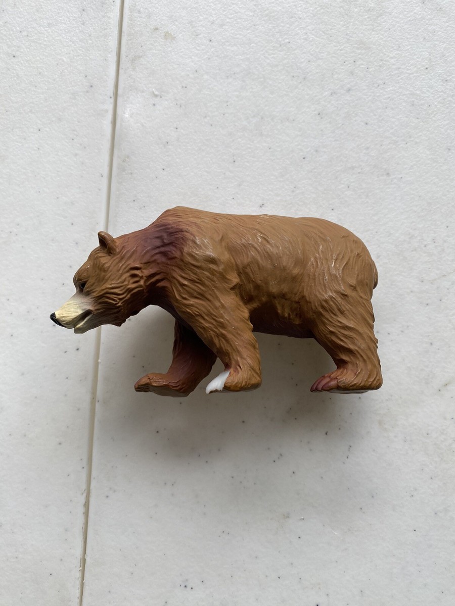 80’s Plastic Grizzly Figure / ベアー くま Tree House Kids Grizzly Bear Brown Wildlife Animal Figure