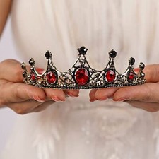 Black Tiaras and Crowns for Women Baroque Queen Crowns for Halloween Costume ...