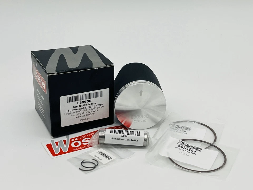 B4 Top End Rebuild Kit WOSSNER Piston 'B' 71.96mm 2018 - 21 Beta RR300 Xtrainer - Image 2 of 4