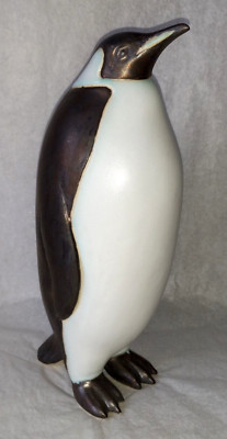 12'' ANDERSEN DESIGN STUDIO ART POTTERY EMPEROR PENGUIN FIGURINE