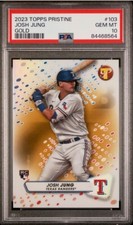 2023 Topps Pristine MLB #103 Josh Jung RC Refractor GOLD /50 Rookie SP PSA 10