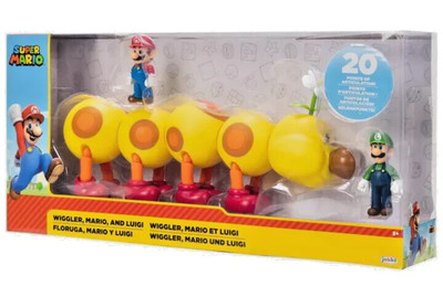 Nintendo Super Mario Wiggler, Mario, and Luigi Action 3 pk - 20 Pts Articulation