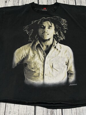 Vintage 2003 Bob Marley T Shirt Zion Large Double Sided Reggae