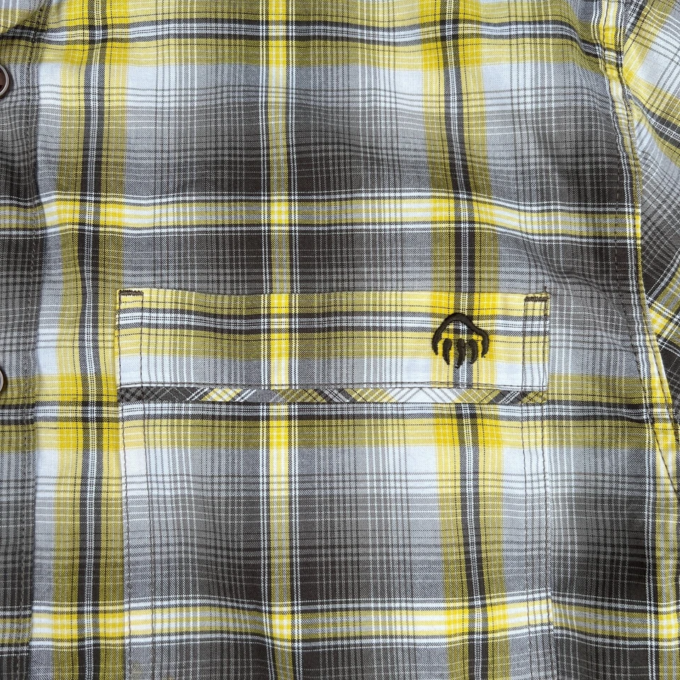 Camisa Wolverine Mediana Amarilla Gris Cuadros Peso Ligero Abotonada Manga Corta Para Hombre Foto 3 de 4