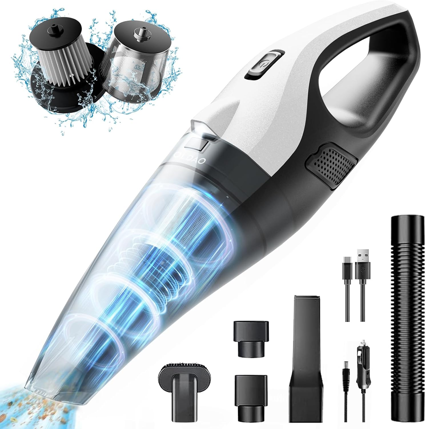 Handheld Vacuum Cordless 13000Pa Strong Suction Car Vacuum Cleaner LED Light Pet
