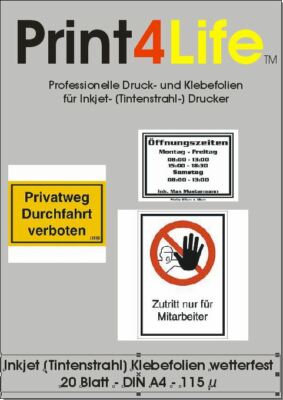 20 Klebefolien DIN A4 transparent Inkjet Drucker Aufkleber Etiketten wetterfest